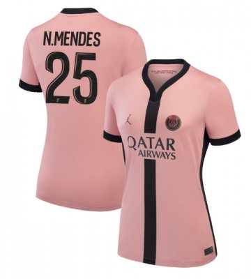 Paris Saint-Germain Nuno Mendes #25 Tercera Equipación Mujer 2024-25 Manga Corta